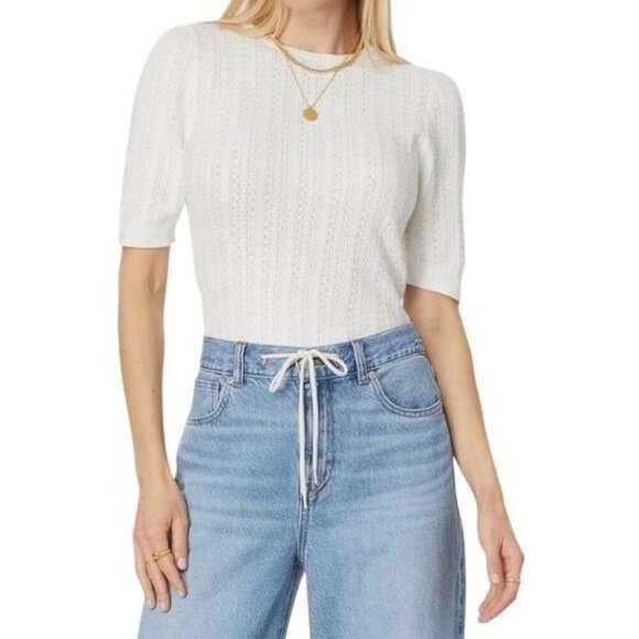 Madewell Tops - Madewell Womens Calla Snowy Lace Short Sleeve Elbow Tee Color Frost